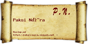 Paksi Nóra névjegykártya