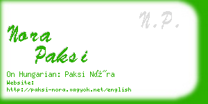 nora paksi business card